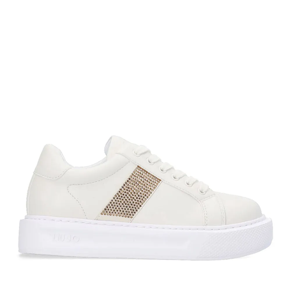 Scarpe LIU JO Sneakers Kylie 517 color Latte con Strass